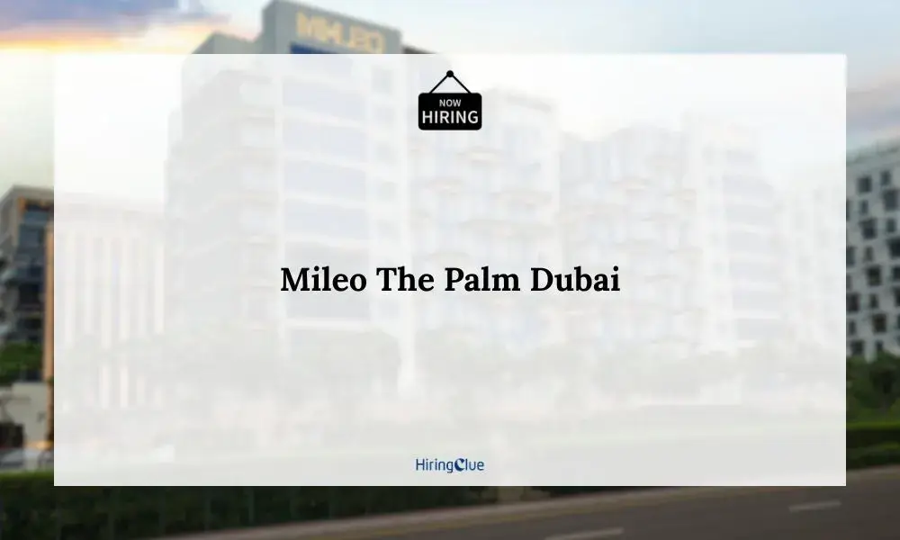 Mileo The Palm Dubai Careers